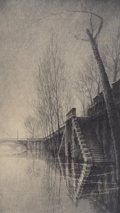 Jean Michel MATHIEUX-MARIE: Quai de la Seine, Paris - Gravure originale signée au crayon 2