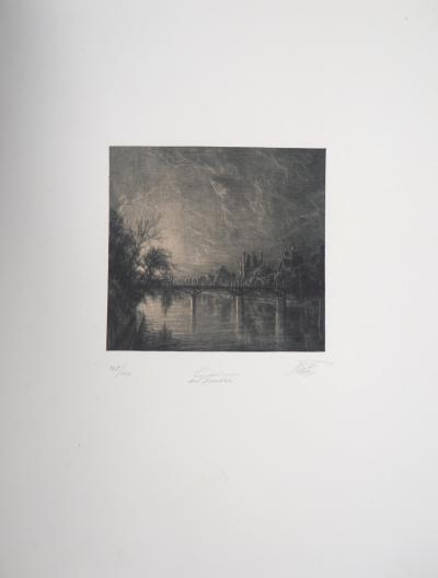 Jean Michel MATHIEUX-MARIE: Quai du Louvre, Paris - Gravure originale signée au crayon 2