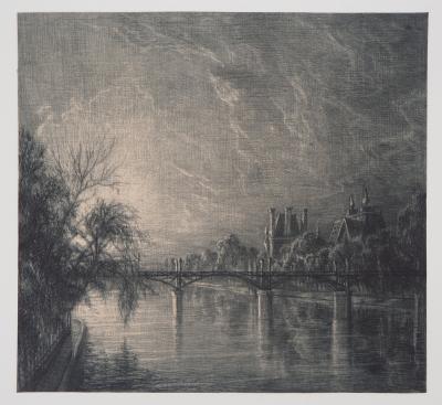 Jean Michel MATHIEUX-MARIE: Quai du Louvre, Paris - Gravure originale signée au crayon 2