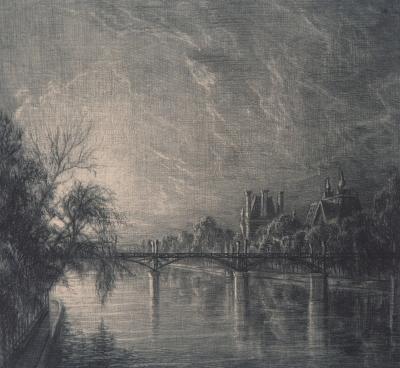 Jean Michel MATHIEUX-MARIE: Quai du Louvre, Paris - Gravure originale signée au crayon 2