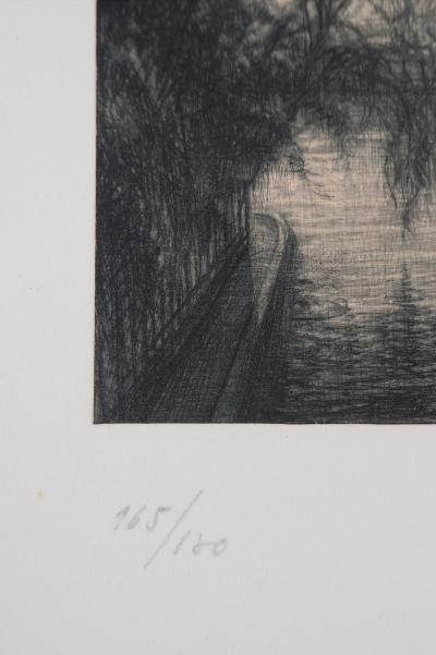 Jean Michel MATHIEUX-MARIE: Quai du Louvre, Paris - Gravure originale signée au crayon 2