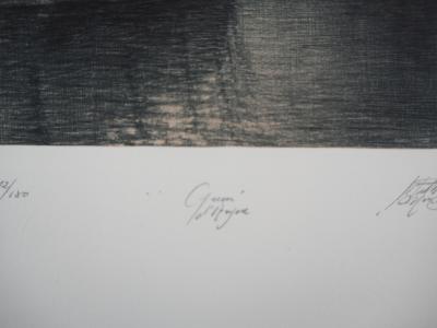 Jean Michel MATHIEUX-MARIE: La Seine, Quai d’Anjou - Gravure originale signée au crayon 2