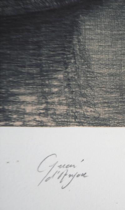 Jean Michel MATHIEUX-MARIE: La Seine, Quai d’Anjou - Gravure originale signée au crayon 2