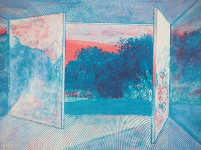 Pierre GARCIA-FONS : Fenêtre sur jardin - Lithographie Originale Signée 2