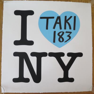 TAKI 183 - I Heart NY: Blue Edition AP, 2021 - Sérigraphie signée 2