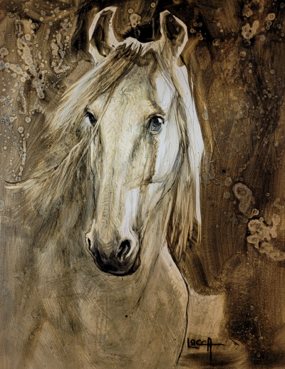 Bernard LOCCA - Cheval - Acrylique sur carton 2