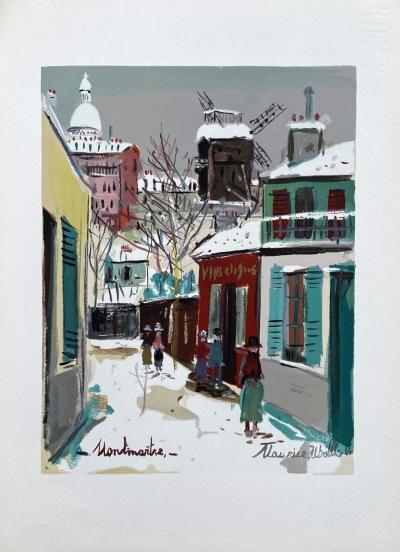 Maurice UTRILLO (d’après) - Montmartre - Lithographie signée dans la planche 2