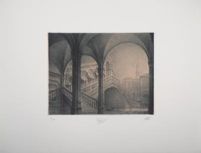 Jean Michel MATHIEUX-MARIE: Venise, Pont du Rialto - Gravure originale signée au crayon 2