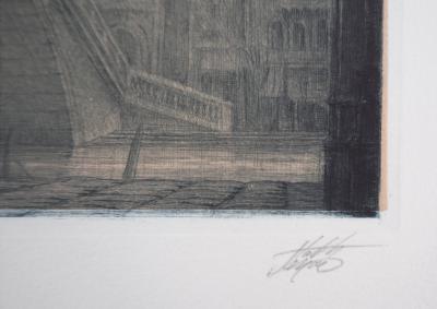 Jean Michel MATHIEUX-MARIE: Venise, Pont du Rialto - Gravure originale signée au crayon 2