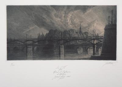 Jean Michel MATHIEUX-MARIE: Île de la Cité, Paris - Gravure originale signée au crayon 2