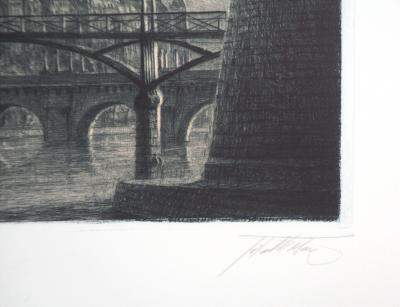 Jean Michel MATHIEUX-MARIE: Île de la Cité, Paris - Gravure originale signée au crayon 2