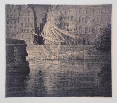 Jean Michel MATHIEUX-MARIE: Quai Henri IV, Paris - Gravure originale signée au crayon 2