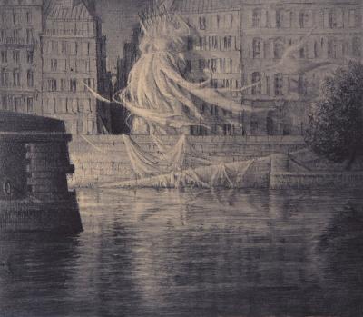 Jean Michel MATHIEUX-MARIE: Quai Henri IV, Paris - Gravure originale signée au crayon 2