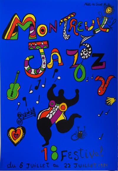 Niki de SAINT PHALLE - Dancing nana, Montreux jazz, 1984 - Grande sérigraphie signée 2