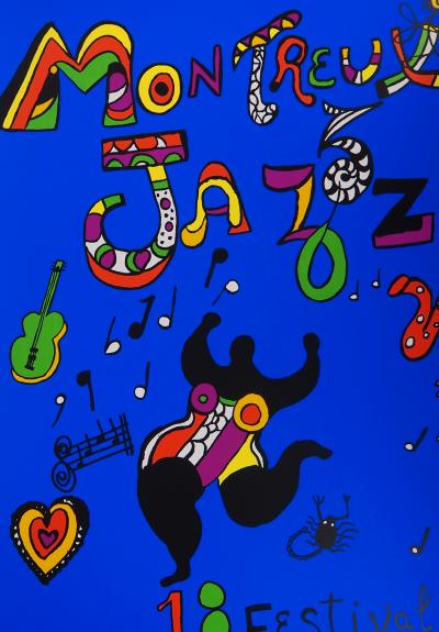 Niki de SAINT PHALLE - Dancing nana, Montreux jazz, 1984 - Grande sérigraphie signée 2