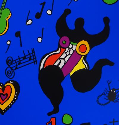 Niki de SAINT PHALLE - Dancing nana, Montreux jazz, 1984 - Grande sérigraphie signée 2