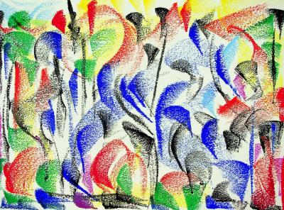 Françoise GALLE : Forêt fauve - Pastel signé 2