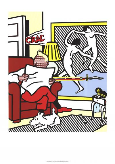Roy LICHTENSTEIN - Tintin Reading, 1995 - Impression offset 2