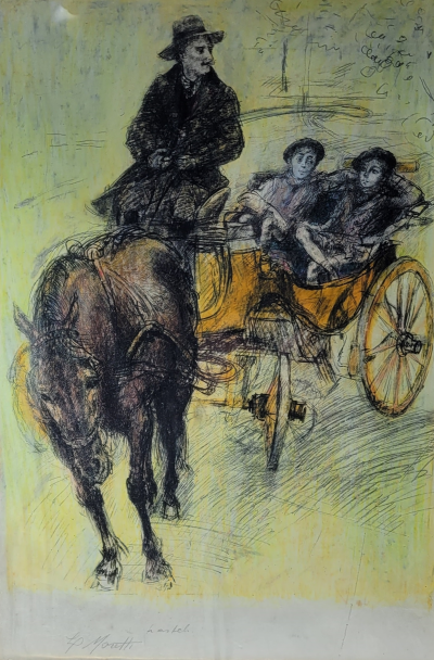 Lucien-Philippe MORETTI - La Calèche, 1980 - Dessin 2