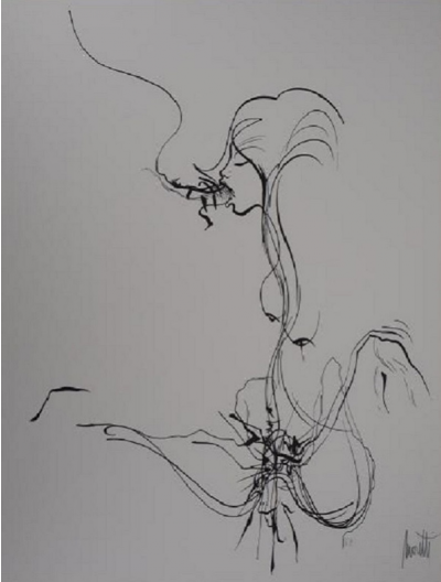 Raymond MORETTI - La rue St Denis, 1974 - Lithographie originale signée au crayon 2