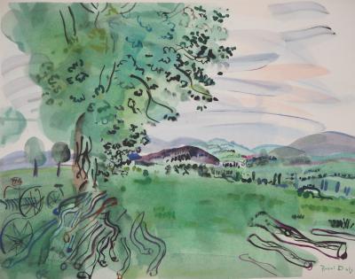Raoul DUFY (d’après) : Vue de l’arbre sur les plaines - Lithographie signée 2