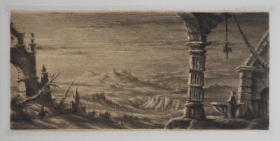 Jean Michel MATHIEUX-MARIE: Vue des arêtes surréalistes - Gravure originale signée au crayon 2
