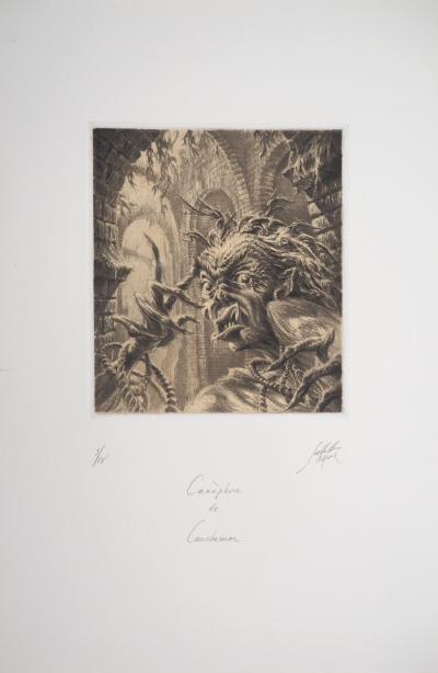 Jean Michel MATHIEUX-MARIE: Canèphore de cauchemar - Gravure originale signée au crayon 2