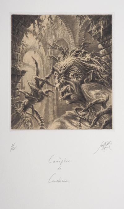 Jean Michel MATHIEUX-MARIE: Canèphore de cauchemar - Gravure originale signée au crayon 2