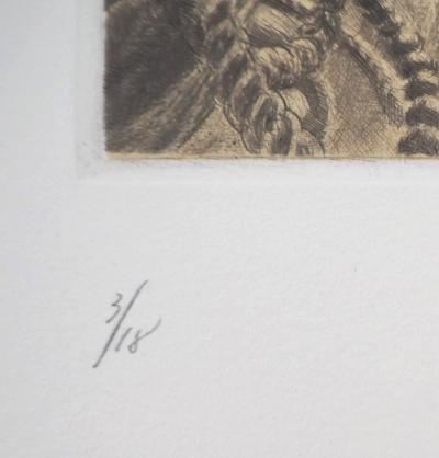 Jean Michel MATHIEUX-MARIE: Canèphore de cauchemar - Gravure originale signée au crayon 2