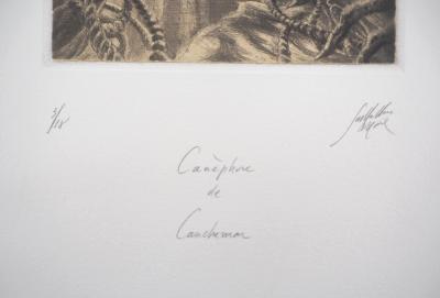 Jean Michel MATHIEUX-MARIE: Canèphore de cauchemar - Gravure originale signée au crayon 2