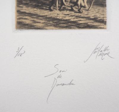 Jean Michel MATHIEUX-MARIE: Son de dimanche - Gravure originale signée au crayon 2