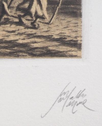Jean Michel MATHIEUX-MARIE: Son de dimanche - Gravure originale signée au crayon 2