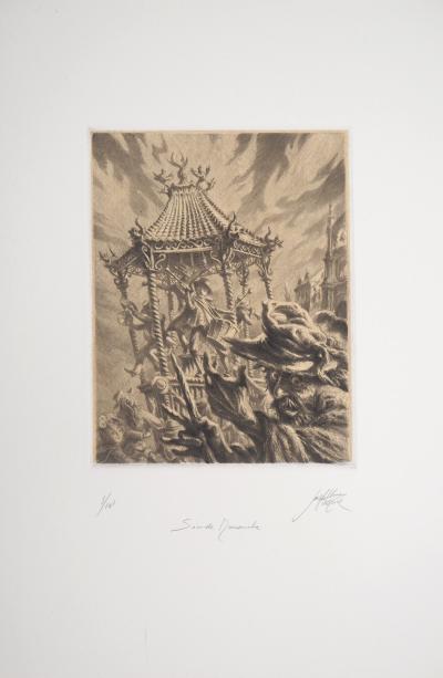 Jean Michel MATHIEUX-MARIE: Fête de dimanche - Gravure originale signée au crayon 2