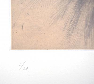 Jean Michel MATHIEUX-MARIE: Jeune fille en rêve - Gravure originale signée au crayon 2