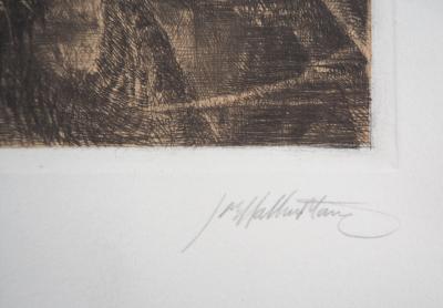 Jean Michel MATHIEUX-MARIE: Arbre surréaliste - Gravure originale signée au crayon 2