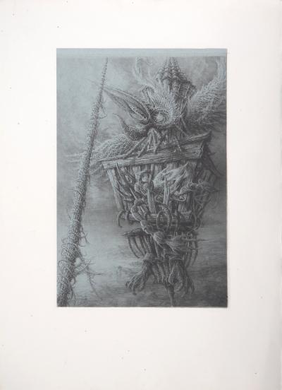 Jean Michel MATHIEUX-MARIE: Créature fantastique - Gravure originale 2