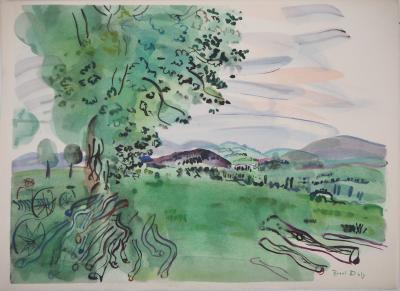 Raoul DUFY (after) - View of the tree on the plains, 1953 - Lithograph signed 2