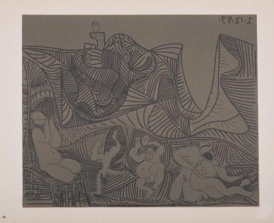 Pablo PICASSO (after) - Bacchanale au hibou, 1959 - Linocut 2