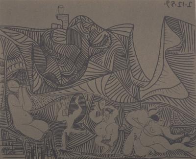 Pablo PICASSO (after) - Bacchanale au hibou, 1959 - Linocut 2