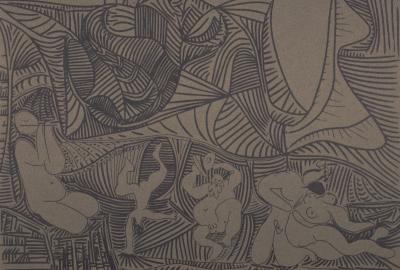 Pablo PICASSO (after) - Bacchanale au hibou, 1959 - Linocut 2