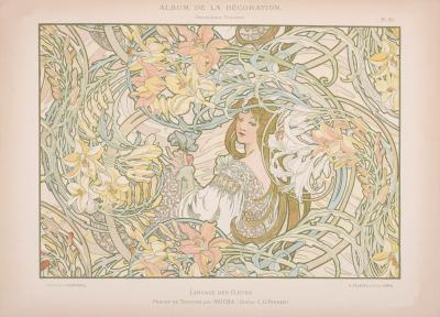 Alphonse Mucha - Langage des Fleurs, vers 1900 - Lithographie originale en pierre sur papier vélin 2
