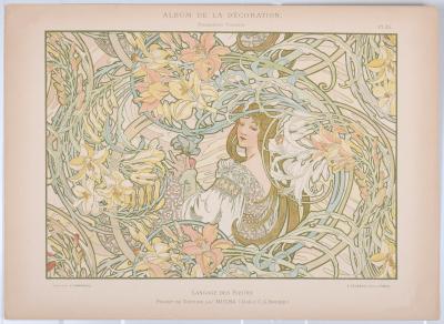 Alphonse Mucha - Langage des Fleurs, vers 1900 - Lithographie originale en pierre sur papier vélin 2