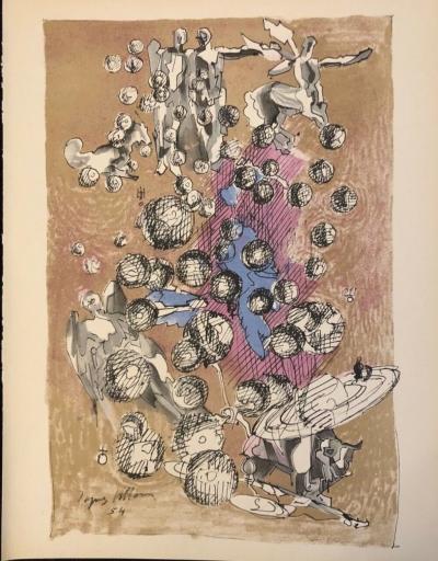 Jacques VILLON - Les Mondes, 1959 - Lithographie originale 2