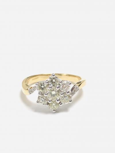 Bague Or 18 Carats Saphir Et Diamants - Taille 50, Style Tendance, Pierre Principale Saphir