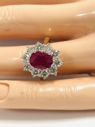 Bague grappe de diamants 18 carats 2