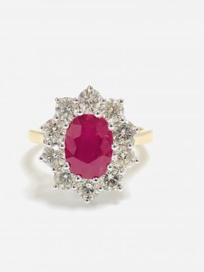 Bague grappe de diamants 18 carats 2