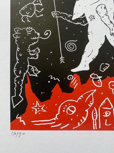 Block513 - Le chasseur d’oiseaux  - Tirage numérique signé au crayon 2