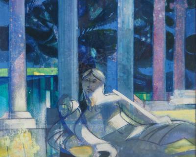 Camille HILAIRE - Déesse en repos, c. 1975 - Aquarelle et gouache originale signée 2