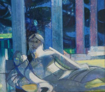 Camille HILAIRE - Déesse en repos, c. 1975 - Aquarelle et gouache originale signée 2