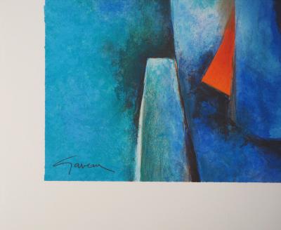 Claude GAVEAU : Bouquet de fleurs - Lithographie originale signée 2